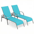 Gymax Set Of 2 Patio Lounge Chair Chaise W Adjustable Reclining
