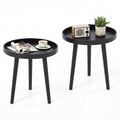 Gymax Set Of 2 Round Side Table Sofa Coffee End Accent Table