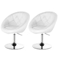 Gymax Set Of 2 Swivel Bar Stools Height Adjustable Round Tufted Back See Details