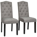 Gymax Set Of 2 Tufted Dining Chair Upholstered W Nailhead Trim See Details