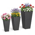 Gymax Set Of 3 Rattan Plant Pots W Removable Plastic Liners Pre Marked