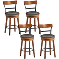 Gymax Set Of 4 Barstool 25.5 Swivel Counter Height Dining Chair With 18 L X 20.5 W X 39 H