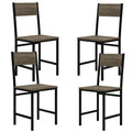 Gymax Set Of 4 Dining Chairs W Metal Legs Slanted Back Wide Seat For
