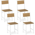 Gymax Set Of 4 Dining Chairs W Metal Legs Slanted Back Wide Seat For