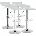 Gymax Set Of 4 Swivel Bar Stool Pu Leather Adjustable Kitchen Counter. See Details
