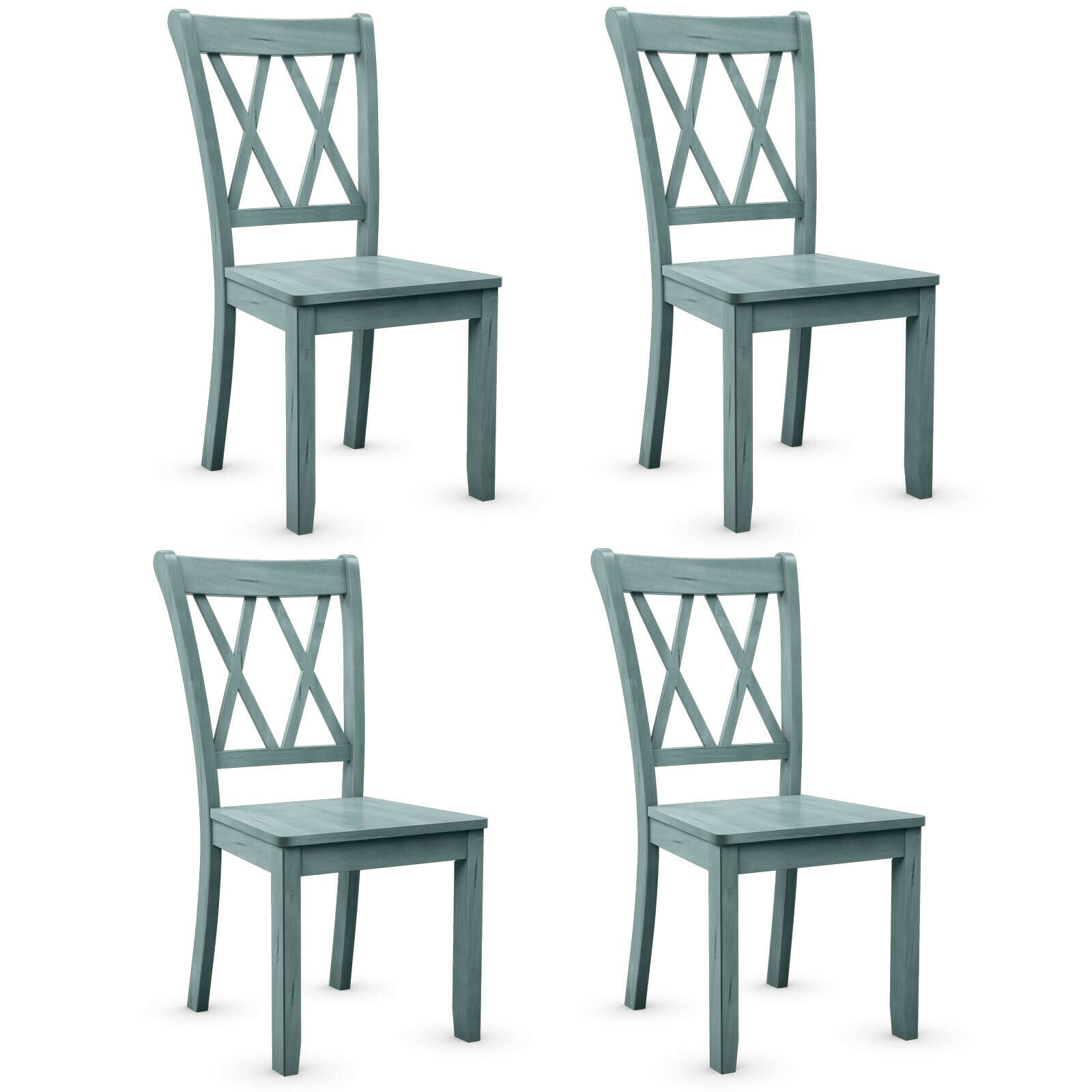 Gymax Set Of 4 Wooden Dining Side Chair Armless Chair Home Kitchen See Details