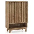 Gymax Shoe Cabinet 6 Tier Shoe Storage Organizer W 2 Fluted Doors 3
