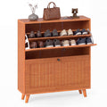 Gymax Shoe Cabinet W 2 Flip Drawers Adjustable Removable Shelves