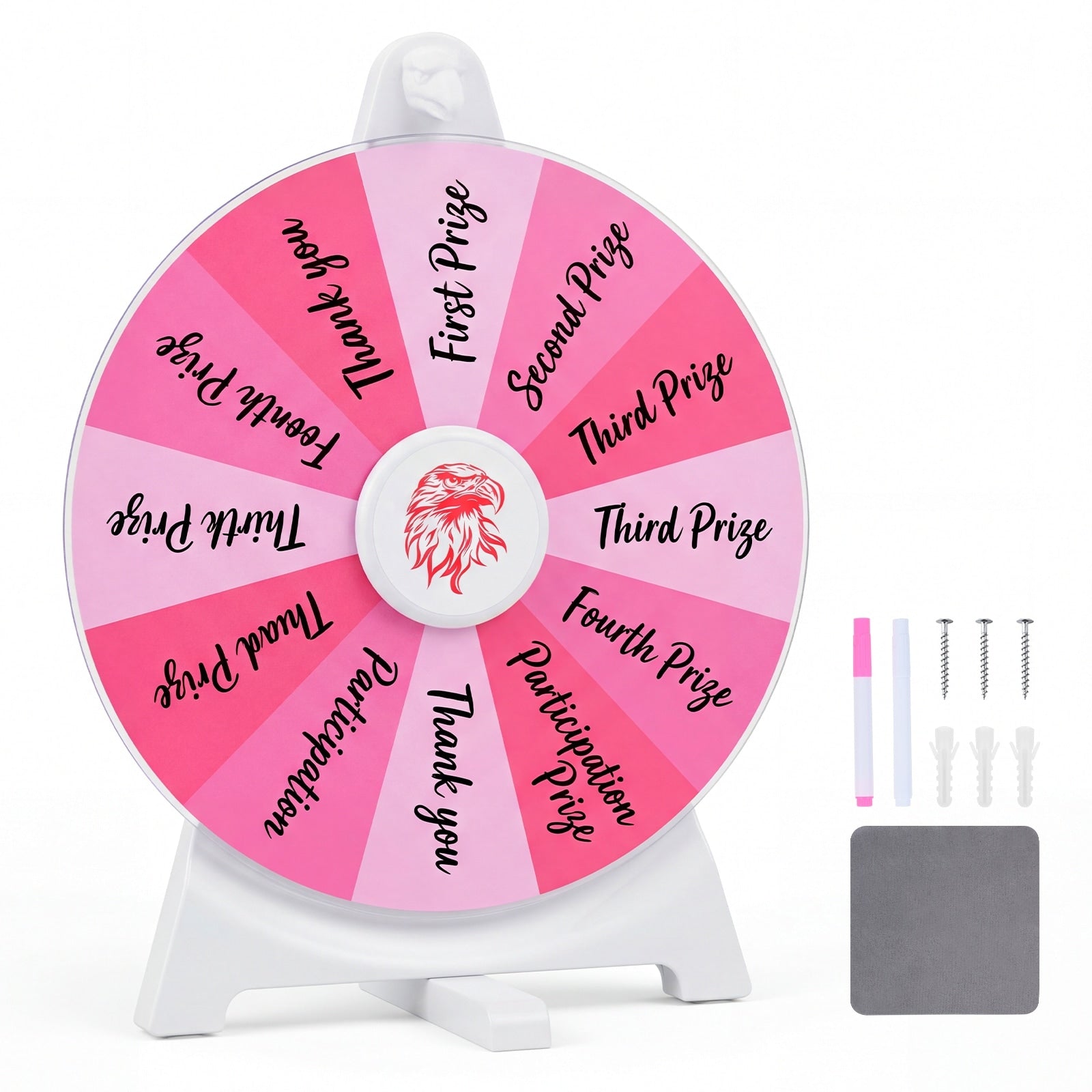 Gymax Spinning Prize Wheel 14 Slots Spin Wheel W Blackboard Marker