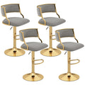 Gymax Swivel Bar Stool Set Of 4 W Barrel Back Footrest Metal Base