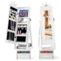 Gymax Swivel Kids Jewelry Cabinet W Lights Full Length Mirror