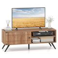 Gymax Tv Stand For Tvs Up To 55 Mid Century Entertainment Center W