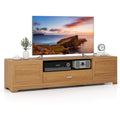 Gymax Tv Stand For Tvs Up To 80 W Drawer Cable Hole Entertainment