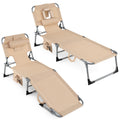 Gymax Tanning Chair W 4 Position Adjustable Backrest Face Arm Holes