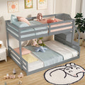 Gymax Twin Over Full Low Bunk Bed W Storage Stairs Full Length