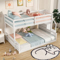 Gymax Twin Over Full Low Bunk Bed W Storage Stairs W Full Length