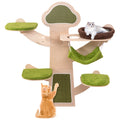 Gymax Wall Mounted Cat Tower W Bed Hammock Sisal Scratching Post Natural Brown Green