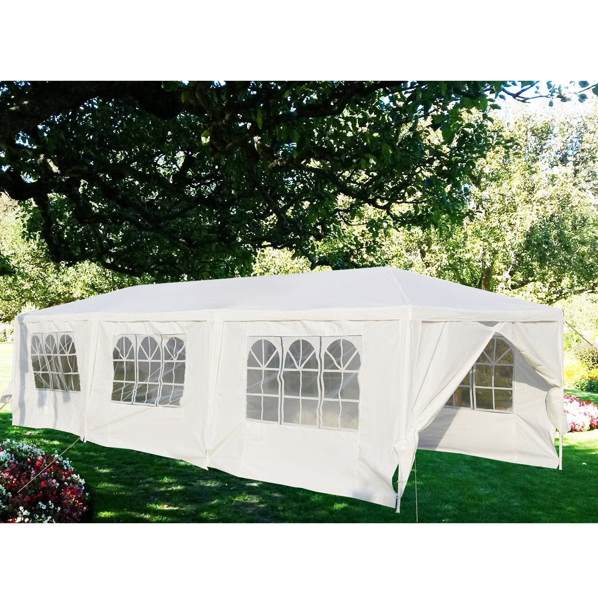 Gymax White Wedding Tent 10X30Outdoor Party Canopy Events