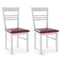 Gymax Wood Dining Chairs Set Of 2 W Rubber Wood Frame Padded Seat