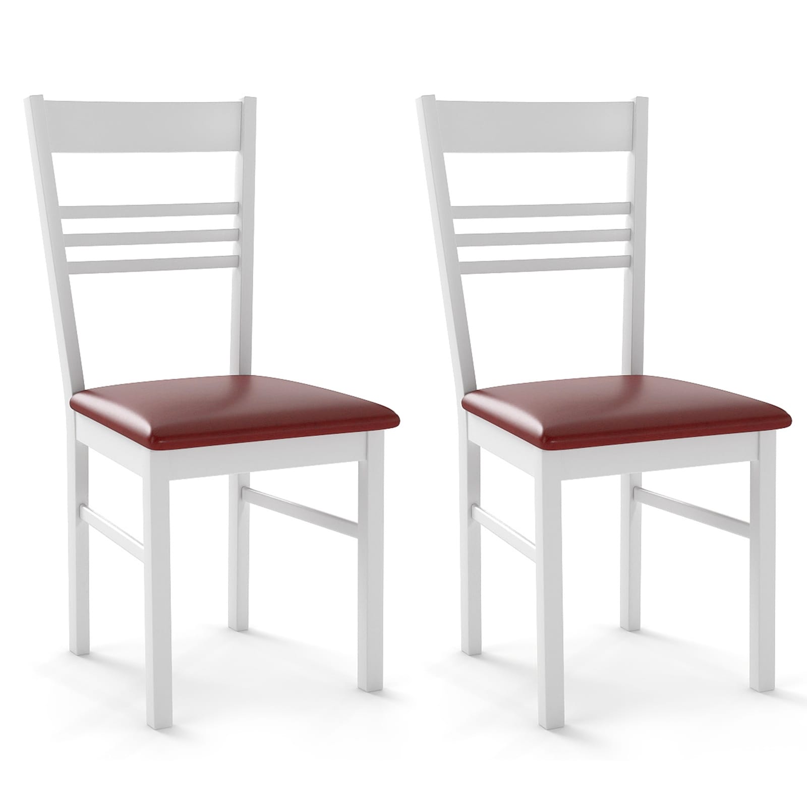 Gymax Wood Dining Chairs Set Of 2 W Rubber Wood Frame Padded Seat