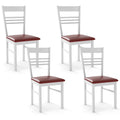 Gymax Wood Dining Chairs Set Of 4 W Rubber Wood Frame Padded Seat