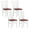 Gymax Wood Dining Chairs Set Of 4 W Rubber Wood Frame Padded Seat