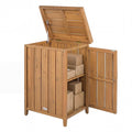 Gymax Wood Package Delivery Box W Openable Lid Removable Shelf Side