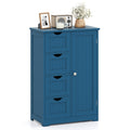 Gymax Wooden 4 Drawer Freestanding Bathroom Floor Cabinet Storage