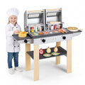 Gymax Wooden Kids Barbecue Grill Playset Kids Toy Grill W Abundant