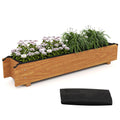 Gymax Wooden Raised Garden Bed W Drainage Holes Liner For Vegetable