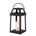 H13 Solar Outdoor Lantern With Flickering Candle Modern Metal Solar Lantern With Handle Hanging Light For Garden Deck W7