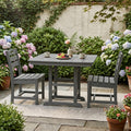 Hdpe 3 Piece Bistro Set With Square Table And 2 Chairs