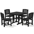 Hdpe Patio Dining Set With 1 Square Table And 4 Armless Chairs N A