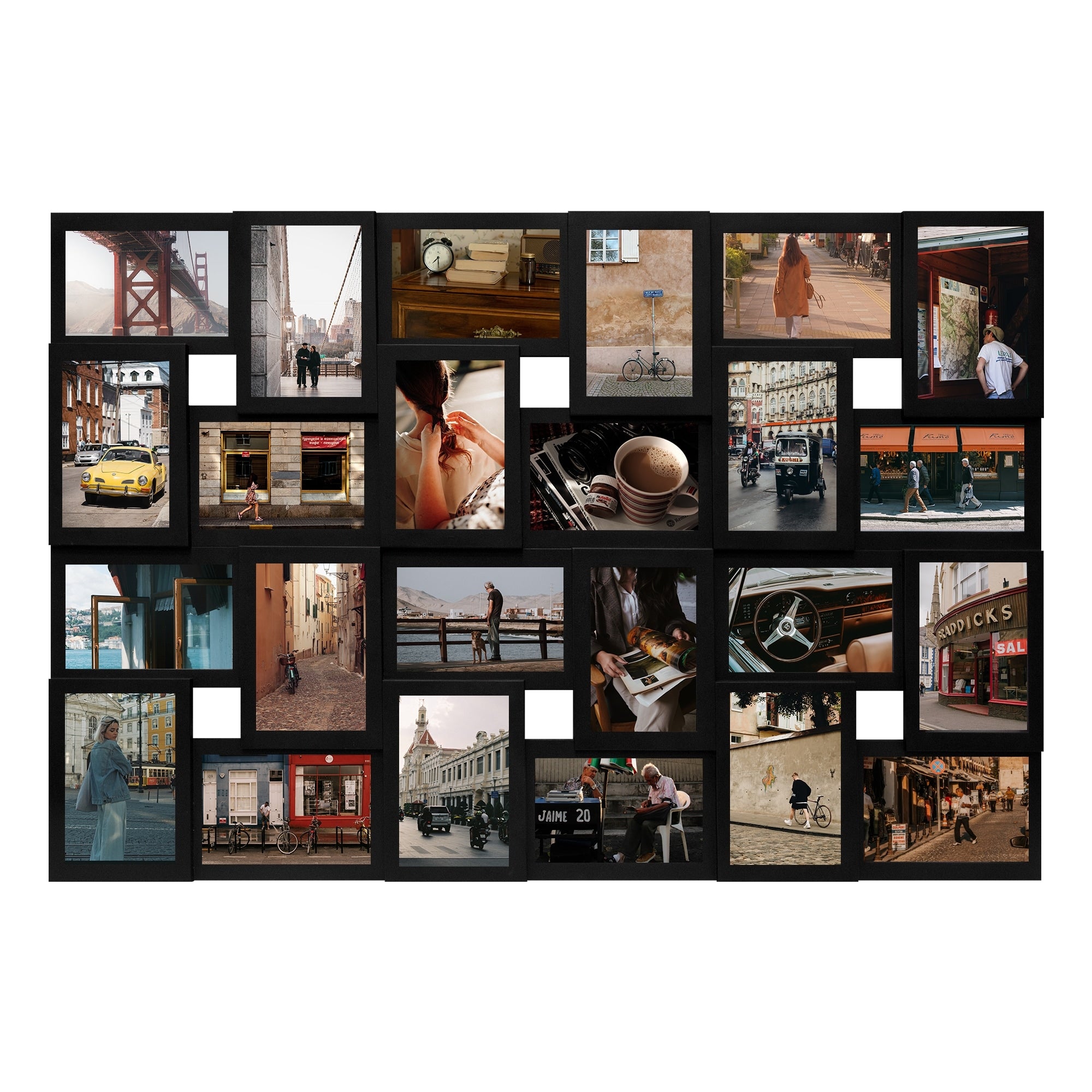 Hello Laura Golden Decorative Family Collage Wall Hanging Photo Frame