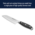 J.A. Henckels International Forged Premio Hollow Edge Santoku Knife Black Stainless Steel