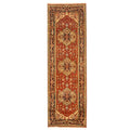 Handmade Herat Oriental Indo Heriz Red Navy Wool Rug India 26 X 8