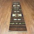 Handmade Herat Oriental Indo Chenille Dhurrie Wool Runner India 26 X 12