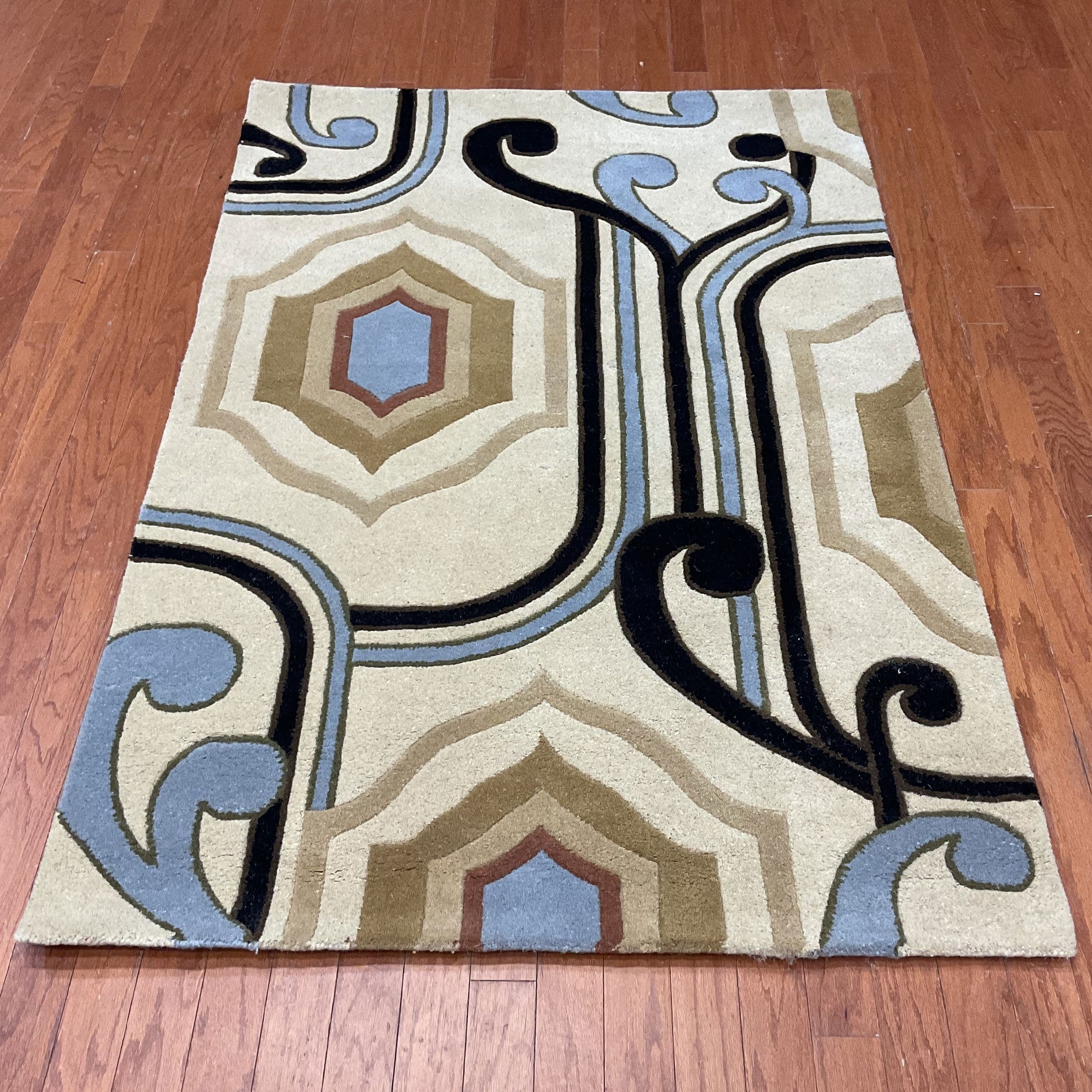 Handmade Herat Oriental Indo Tibetan Wool Rug India 4 X 6