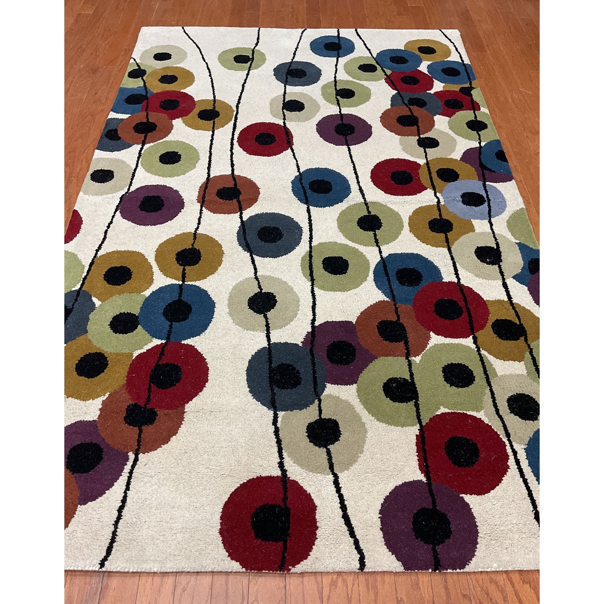 Handmade Herat Oriental Indo Contemporary Tibetan Wool Rug India 5 X 8