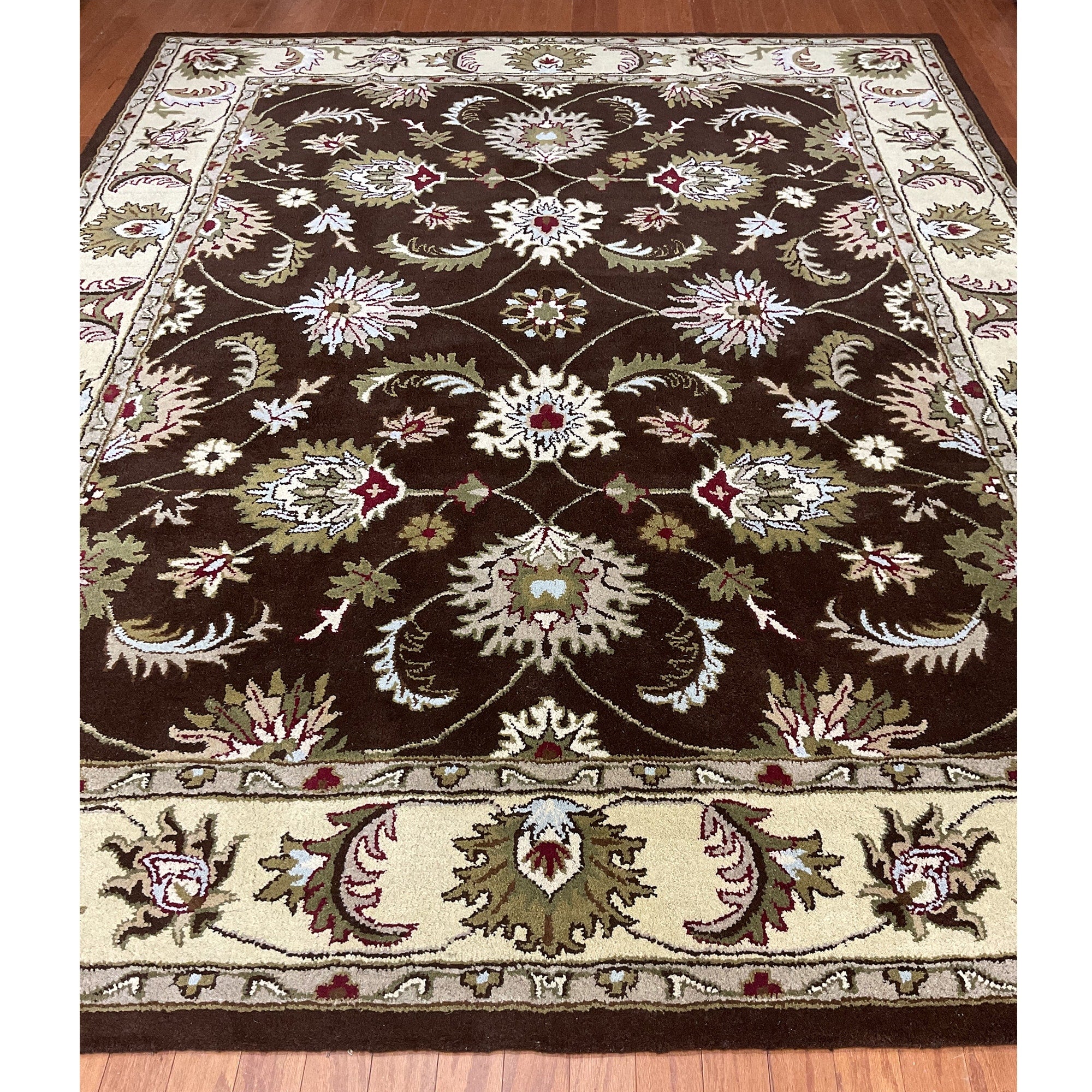 Handmade Herat Oriental Indo Isfahan Wool Rug India 8 X 10