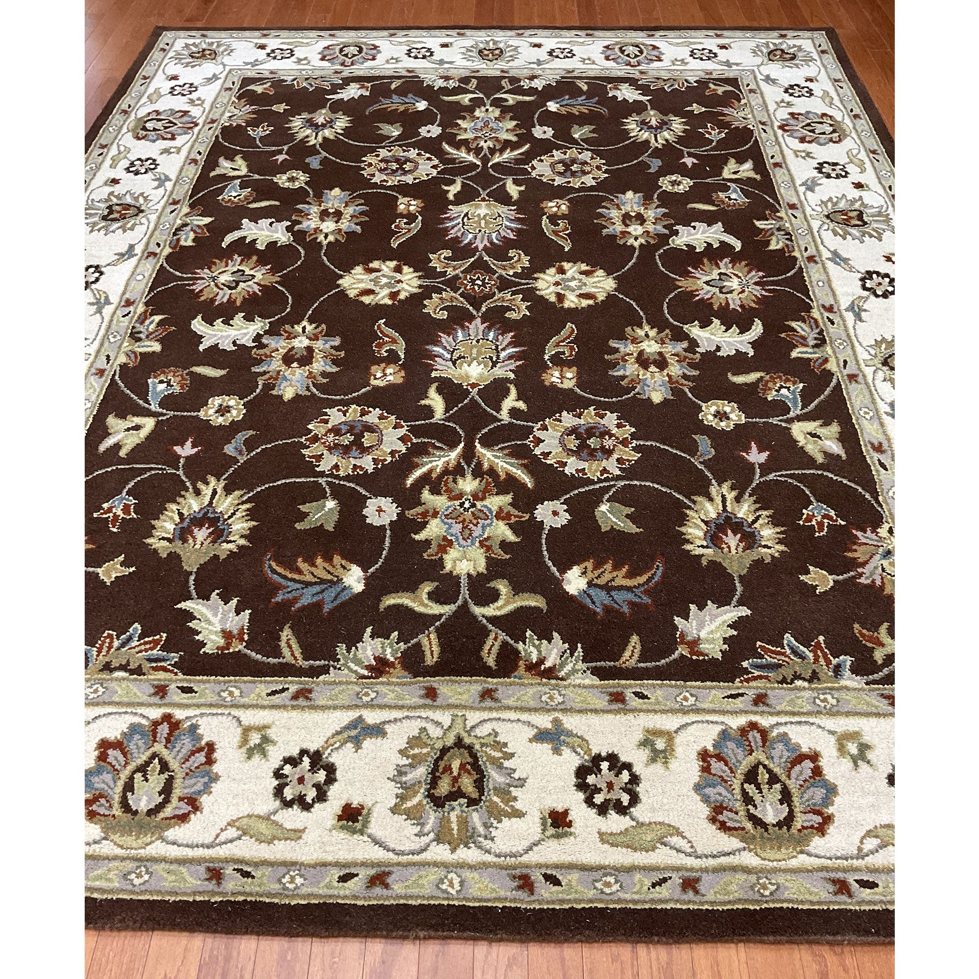 Handmade Herat Oriental Indo Isfahan Wool Rug India 8 X 10