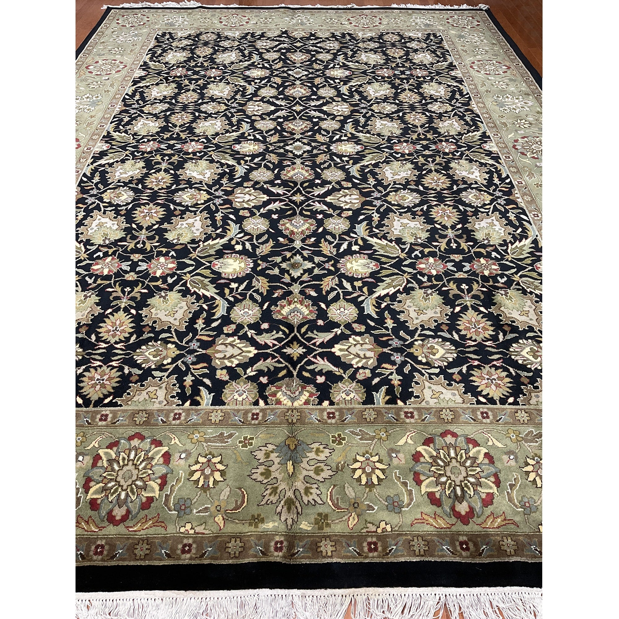 Handmade Herat Oriental Indo Hand Knotted Kashan Wool Rug 10 X 14 10 X 14