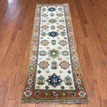 Handmade Herat Oriental Indo Kazak Wool Runner India 26 X 8