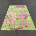 Handmade Herat Oriental Indo Light Green Pink Wool Rug India 5 X 8