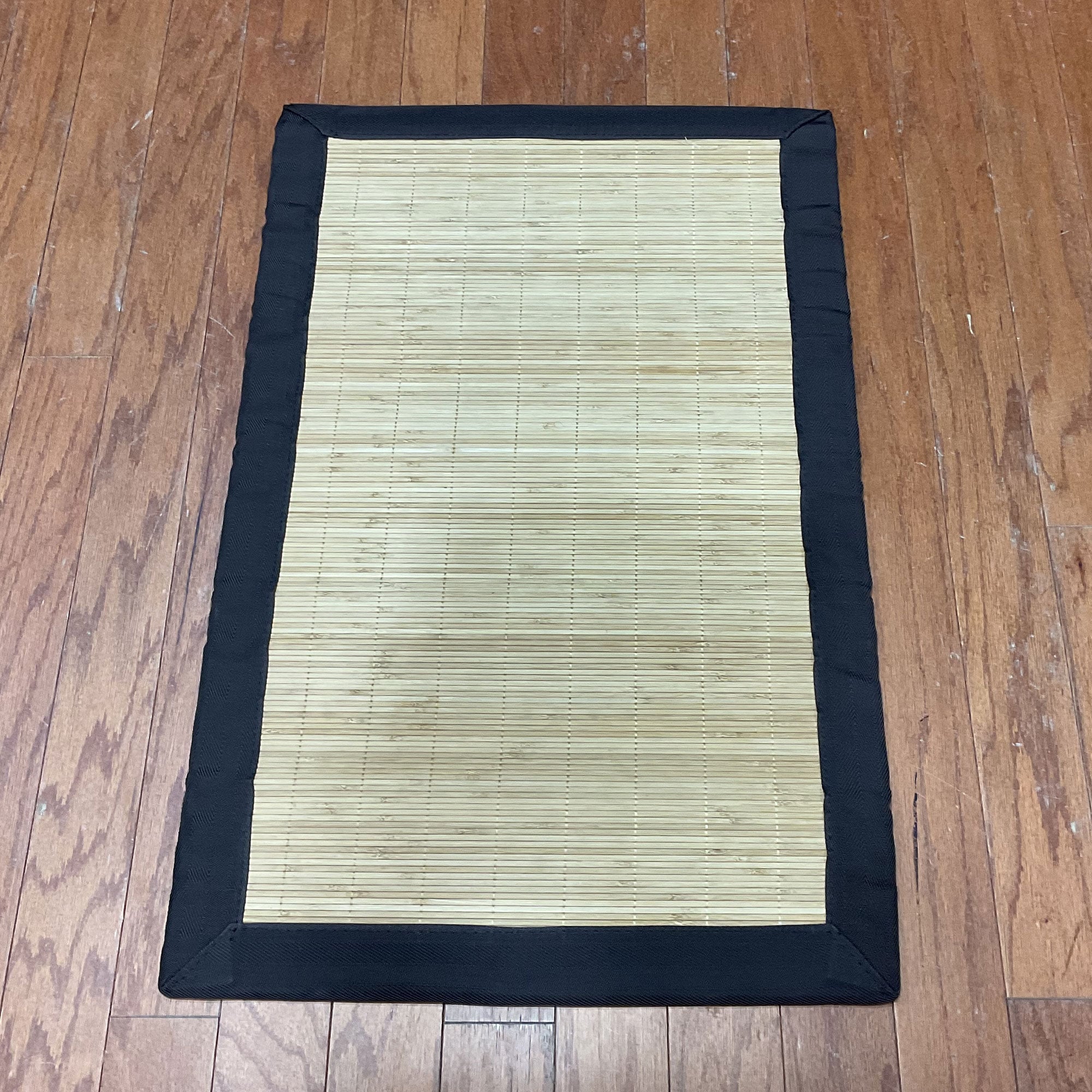 Handmade Asian Hand Woven Natural Rayon From Bamboo Rug 18 X 28