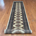 Handmade Herat Oriental Pakistani Hand Knotted Tribal Bokhara Wool Runner Pakistan 28 X 132