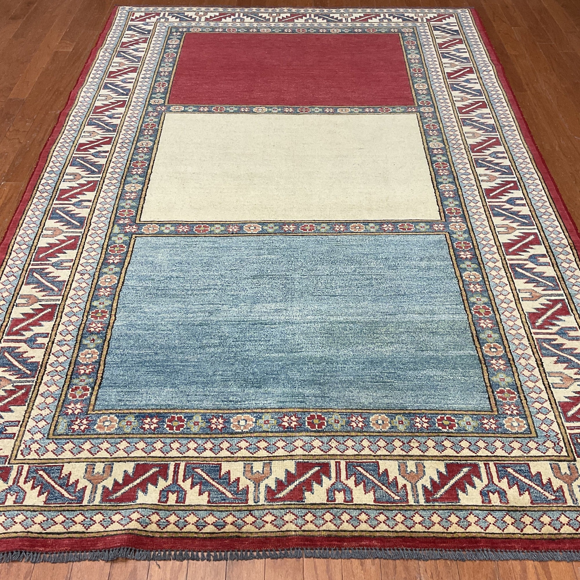 Handmade Herat Oriental Afghan Tribal Kazak Wool Rug Afghanistan 59 X 810