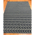 Handmade Herat Oriental Indo Tribal Vegetable Dye Kilim Black Beige Wool Rug India 56 X 8