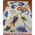 Handmade Herat Oriental Indo Vegetable Dye Tribal Kilim Tan Purple Wool Rug India 4 X 6