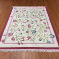 Handmade Herat Oriental Indo Tribal Vegetable Dye Wool Kilim Rug India 56 X 8